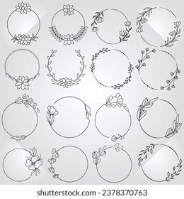 Floral wreaths, big set of floral round frames vector illustration. Perfect for invitations, greeting cards, quotes, blogs, Wedding Frames, posters and more