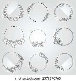 Floral wreaths, big set of floral round frames vector illustration. Perfect for invitations, greeting cards, quotes, blogs, Wedding Frames, posters and more