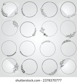 Floral wreaths, big set of floral round frames vector illustration. Perfect for invitations, greeting cards, quotes, blogs, Wedding Frames, posters and more