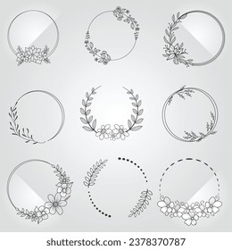 Floral wreaths, big set of floral round frames vector illustration. Perfect for invitations, greeting cards, quotes, blogs, Wedding Frames, posters and more