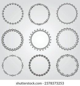 Floral wreaths, big set of floral round frames vector illustration. Perfect for invitations, greeting cards, quotes, blogs, Wedding Frames, posters and more