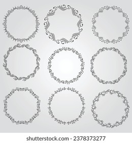 Floral wreaths, big set of floral round frames vector illustration. Perfect for invitations, greeting cards, quotes, blogs, Wedding Frames, posters and more