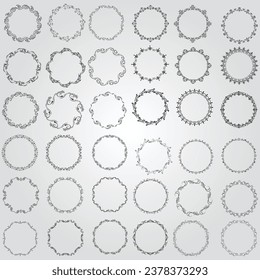 Floral wreaths, big set of floral round frames vector illustration. Perfect for invitations, greeting cards, quotes, blogs, Wedding Frames, posters and more