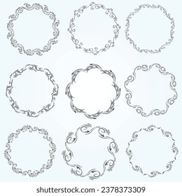 Floral wreaths, big set of floral round frames vector illustration. Perfect for invitations, greeting cards, quotes, blogs, Wedding Frames, posters and more