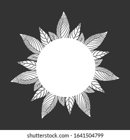 Floral wreaths with copy space, nature decoration vector on dark backgorund.