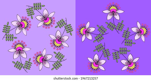 Floral wreaths, flower ornament, vector flowers.