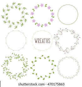 Floral wreaths, vector