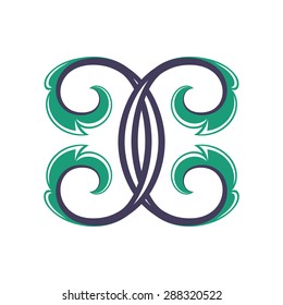 Floral  X letter template.