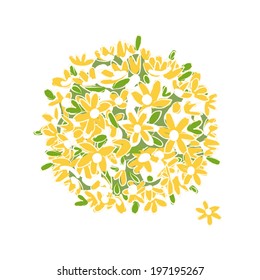 Floral yellow bouquet for your design