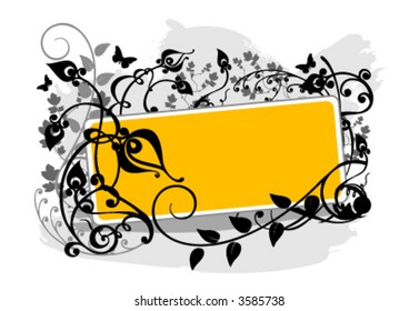 vector de marco amarillo floral