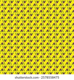 Floral Yellow Pattern yellow background