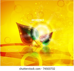 Floral yellow summer background