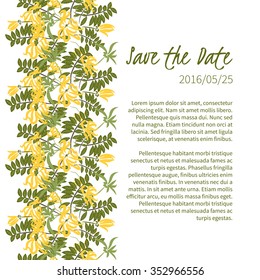 Floral ylang-ylang retro vintage background, vector illustration