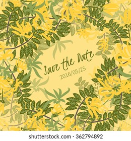 Floral ylang-ylang retro vintage background, vector illustration