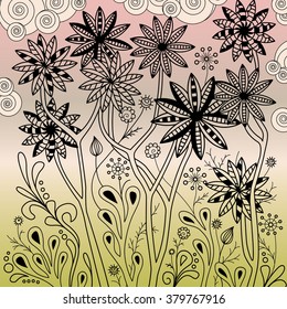 floral zen tangle