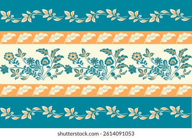 Floral,flowers, seamless, traditional ethnic, thai pattern, fabric pattern for textiles, rugs, wallpaper, clothing, sarong, batik, wrapping, embroidery, print, background, cover, illustration, vector.