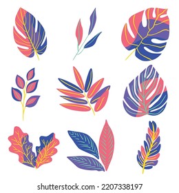 Florals with abstract style easy editable color