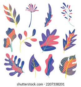 Florals with abstract style easy editable color