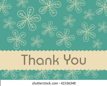 florals background with thank you text