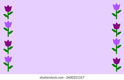 Florals clip art with purple lilac daisy art variation colour. Flower clip art side blank space background vector illustration