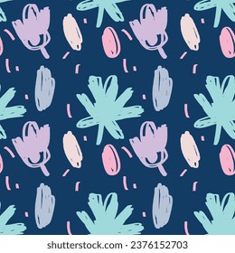 Florals garden seamless pattern. Covering greetings cards, gift wrap, fabrics, kids design, wallpaper, stationery