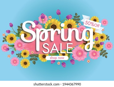 florals hello spring background for holidays mood