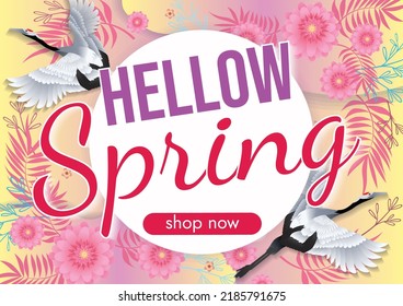 Florals Hello Spring Background For Holidays Mood