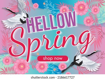 Florals Hello Spring Background For Holidays Mood