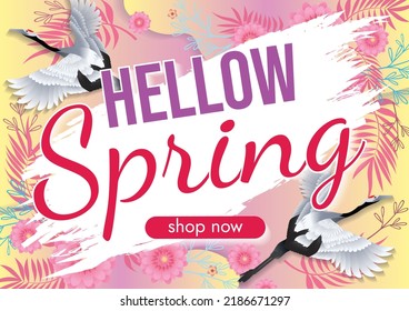 florals hello spring background for holidays mood