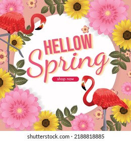 florals hello spring background for holidays mood