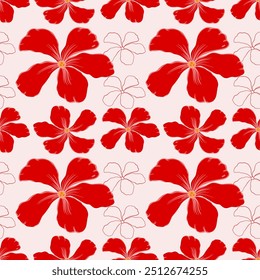 padrão de flores com desenho à mão design sem costura padrão em padrão tropical colorido moderno. Abstrato botânico bonito impressão de fundo única para tecido, roupas, papel de embrulho, tampa, tapete, homedecor