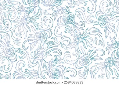 florals pattern. hand drawn florals vector background.