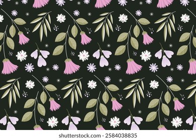 florals pattern. hand drawn florals vector background.