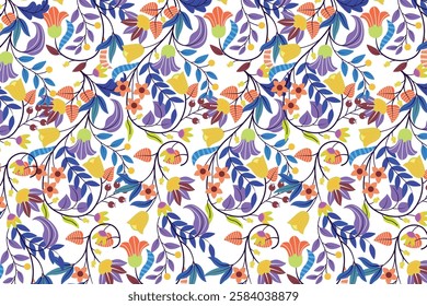 florals pattern. hand drawn florals vector background.
