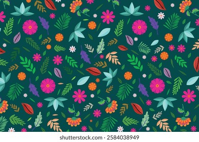 florals pattern. hand drawn florals vector background.