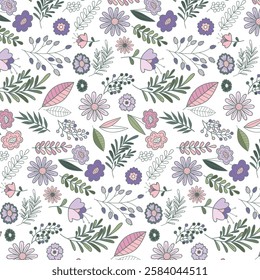 florals pattern. hand drawn florals vector background.