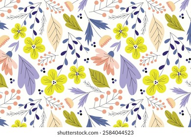 florals pattern. hand drawn florals vector background.