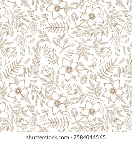 florals pattern. hand drawn florals vector background.