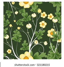 Florals of seamless pattern background. vector