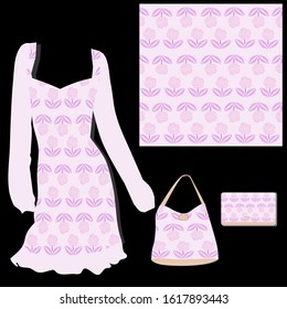 florals seamless pattern consisting of floral,leaves, circle ,squear,line for making fabric patterns, backgrounds, wallpapers,textile ,bag,garment,fashion design,roses.