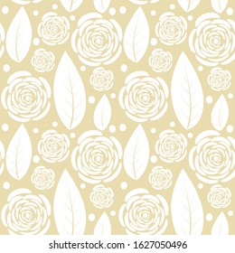 florals seamless pattern consisting of floral,leaves, circle ,square,line for making fabric patterns, backgrounds, wallpapers,textiles,bag,garment,fashion design,blond,gold.