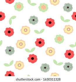 florals seamless pattern consisting of floral,leaves, circle ,line for making fabric patterns, backgrounds, wallpapers,textiles,bag,garment,fashion design.
