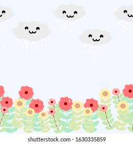 florals seamless pattern consisting of floral,leaves, circle ,line for making fabric patterns, backgrounds, wallpapers,textiles,bag,garment,fashion design.