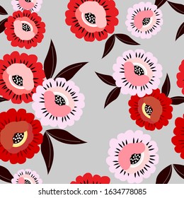 florals seamless pattern consisting of floral,leaves, circle ,line for making fabric patterns, backgrounds, wallpapers,textiles,bag,garment,fashion design.