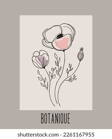 Florals for wall design or logo and print use. Vector illustration