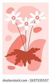 A floral-themed background vector featuring calming pastel colors, complemented by silhouettes of flowers and abstract shape. Perfect for posters, prints, covers, wallpapers, or home decor.