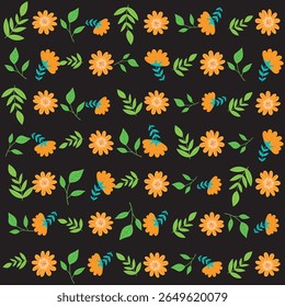 Florar Pattern. Abstract Floral Background Design with Artistic Botanical Elements