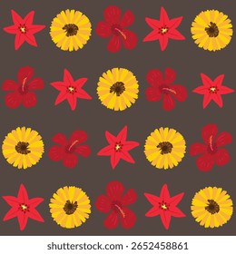 Florar Pattern. Abstract Floral Background Design with Artistic Botanical Elements