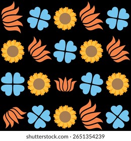 Florar Vektor. Abstract Floral Background Design with Artistic Botanical Elements