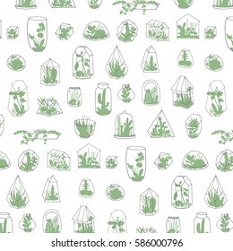 Florarium with succulents pattern.